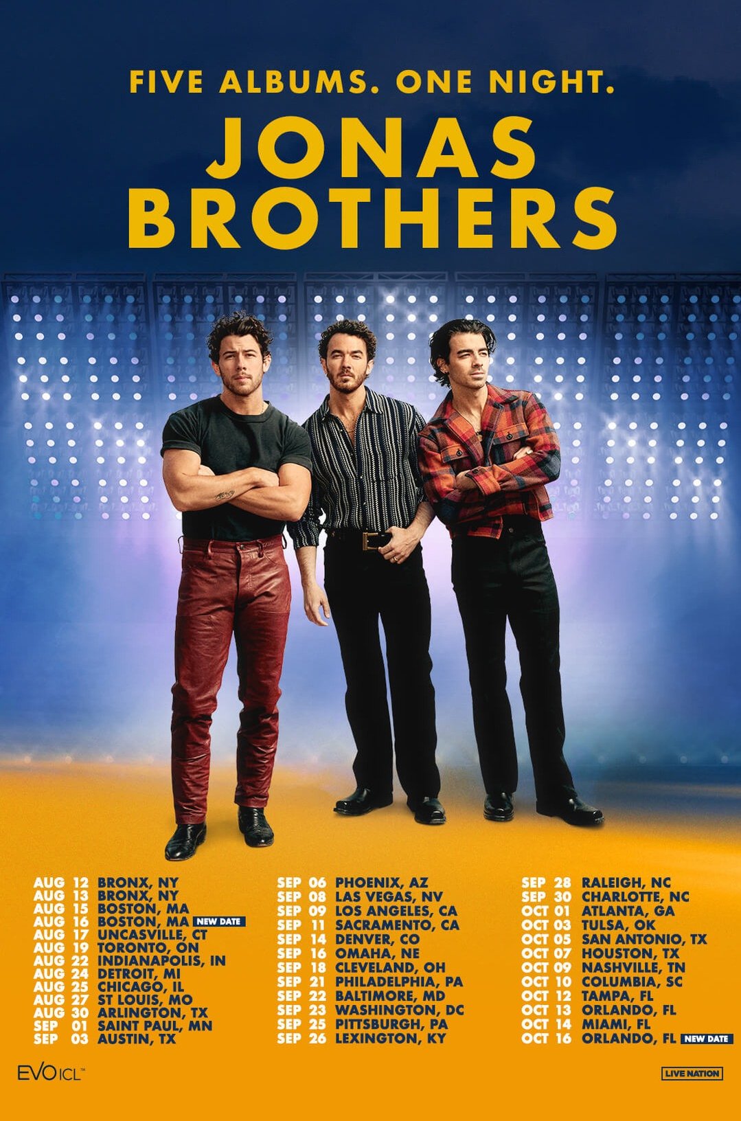 jonas brothers tour dates and locations
